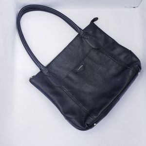 Lodis Black Leather Shoulder Bag